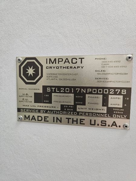 2016 Impact, USA used cryotherapy machine - photo 2